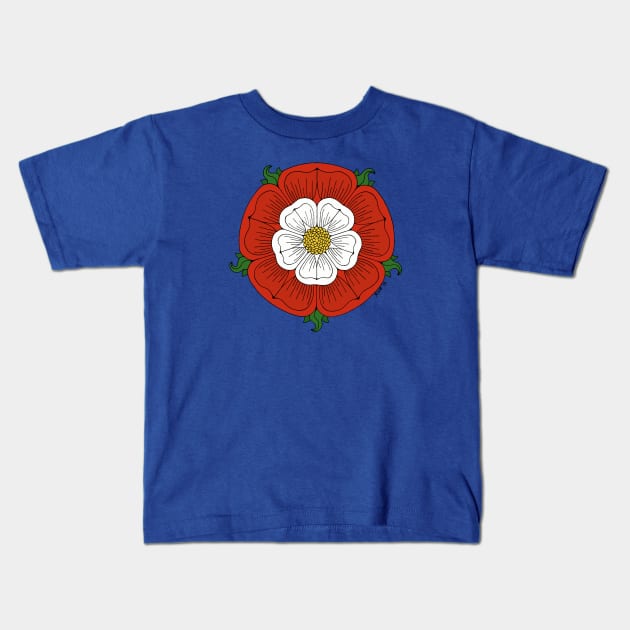 Tudor Rose Kids T-Shirt by AzureLionProductions